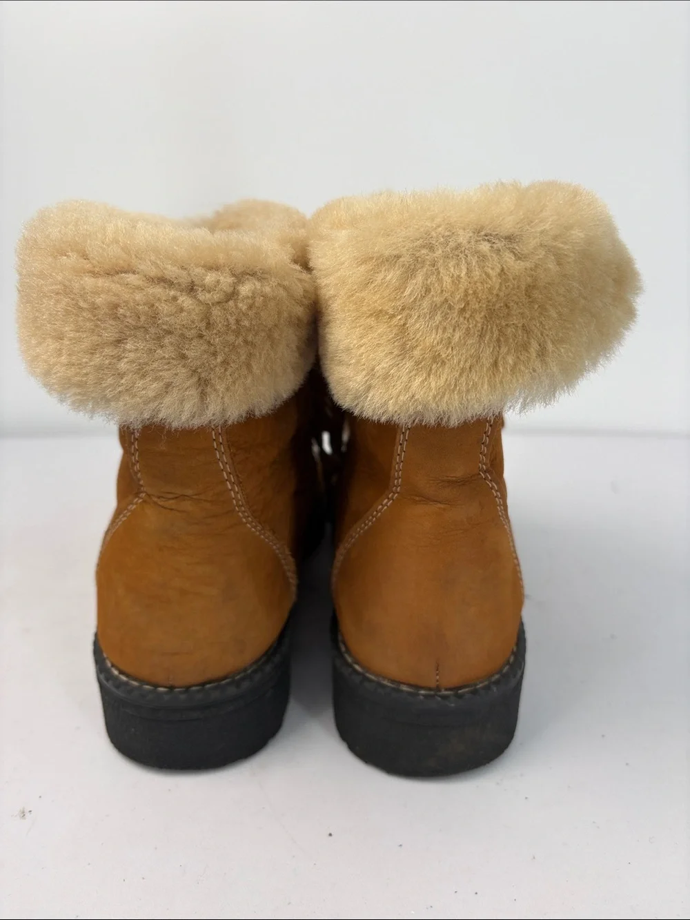 🪃 j.Crew, brown suede and shearling hiking boots